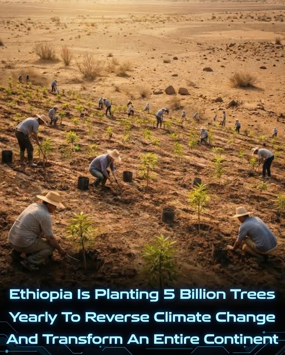 Rainmaker1973's tweet image. Ethiopia is actively reversing a century of severe deforestation through ambitious large-scale reforestation.

Under the Green Legacy Initiative, launched in 2019 by Prime Minister Abiy Ahmed, the country has mobilized millions of citizens each year to plant billions of seedlings