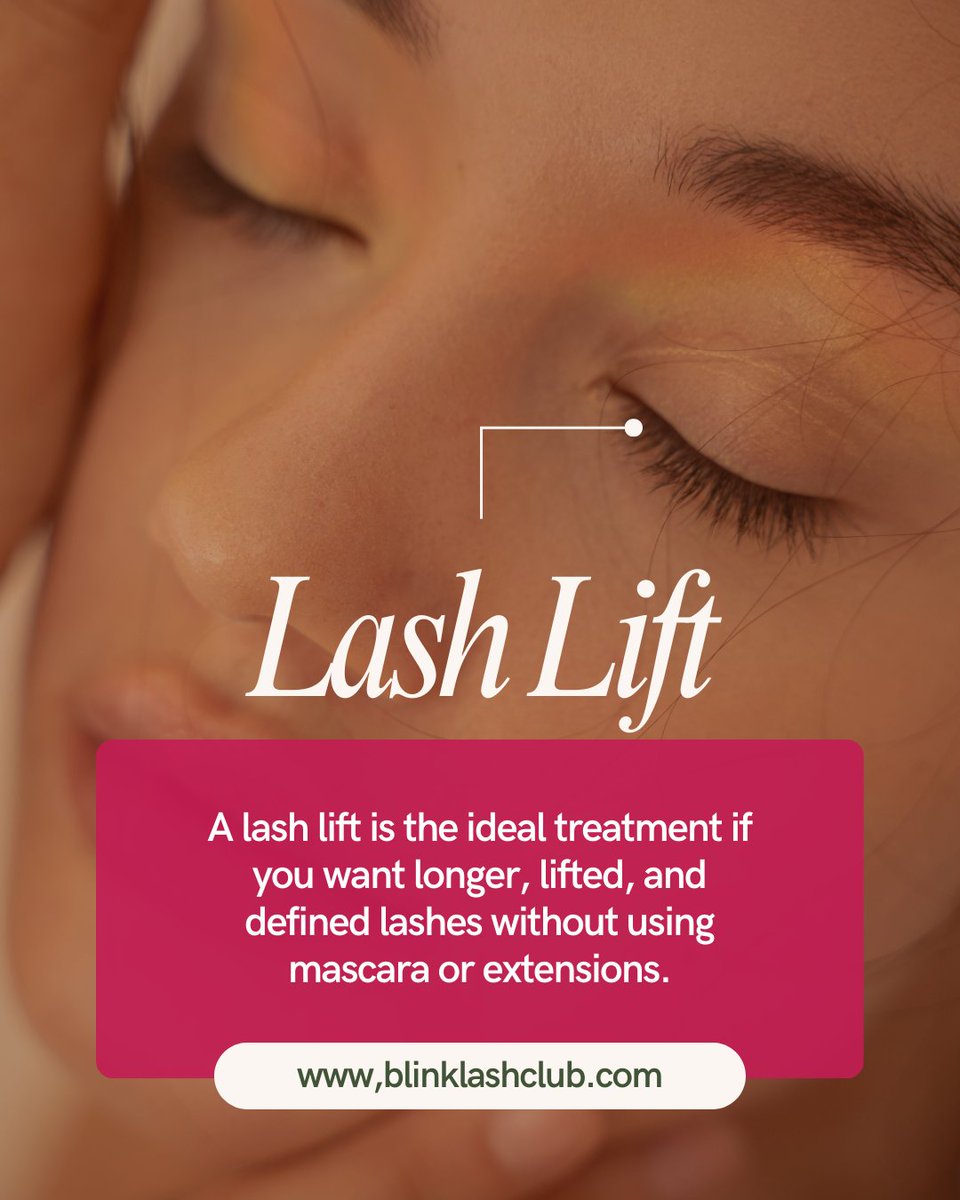 Blinklashclub's tweet image. What is a lash lift? ✨

A lash lift enhances your natural lashes by lifting and curling them from the root — giving you longer-looking, eye-opening results without extensions or mascara.

📲 Book your lash lift today.
#LashLift #NaturalLashes #EffortlessBeauty #BlinkLashClub