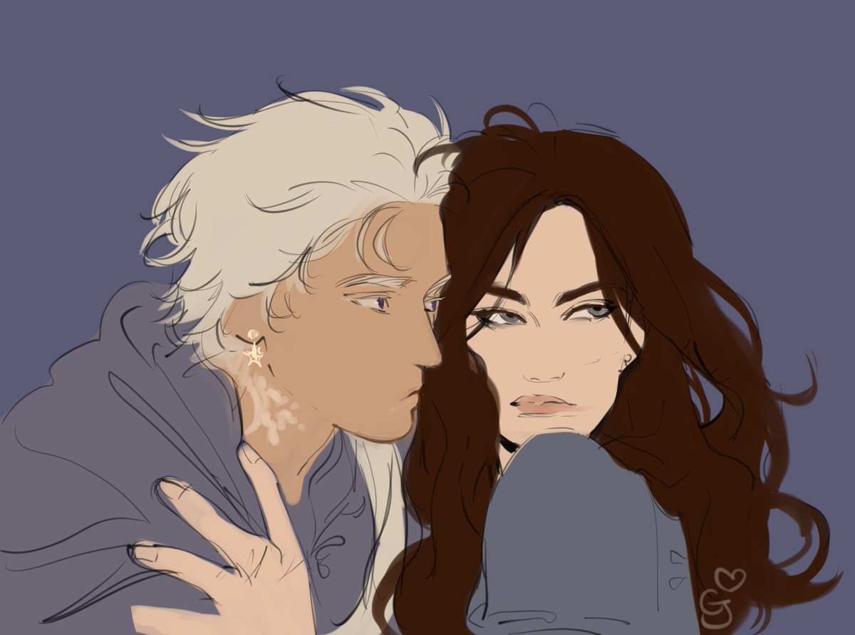 "Amo tu arte❤️ has pensado alguna vez en dibujar a Arya y a Edric Dayne?? Tus artes de Jon, Rhaenys y Aegon son preciosos🙏" -> ya tengo uno, pero capaz es demasiado oc el dibujo, acá trate de hacerlo mas book acurrucado o como le dicen  cjkha.straw.page