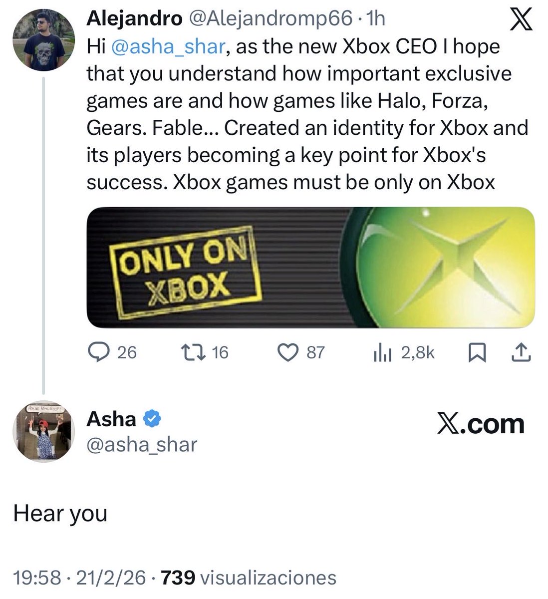 Alejandromp66's tweet photo. Espero que la nueva dirección de Xbox sea tan buena como parece. Nos escucha 🫡 https://t.co/ApMyrlAPfF