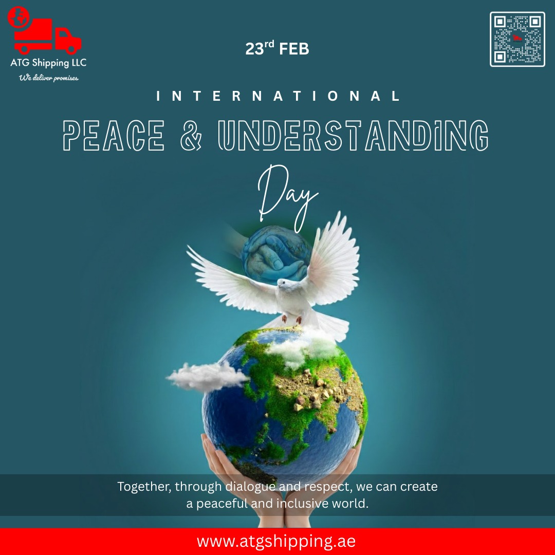 ATGShippingLLC's tweet photo. Peace begins with understanding. On International Peace &amp; Understanding Day, let’s choose dialogue, respect, and unity to build a world where humanity comes before differences. #PeaceDay #GlobalUnity #UnderstandingMatters #PeacefulWorld #HumanityFirst https://t.co/CtzZLpXmaL