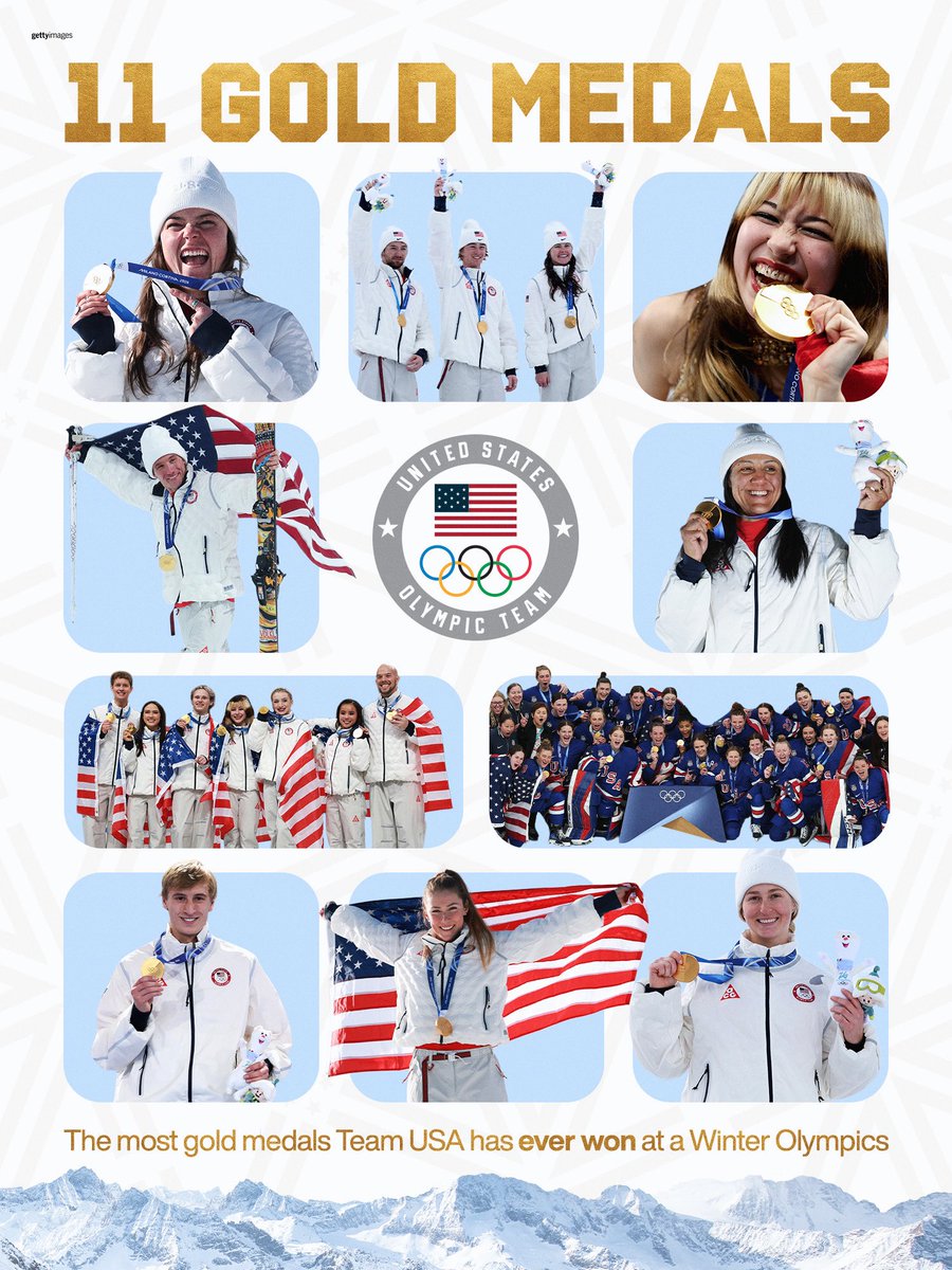 TeamUSA's tweet image. A new standard. And we’re not done yet. 🥇🇺🇸

Team USA just broke its single‑Games gold medal record, surpassing the 10 won at Salt Lake City 2002.

#WinterOlympics