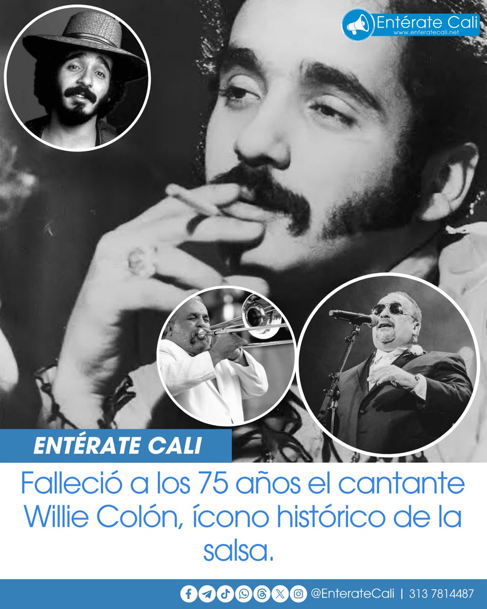 Luto en el mundo de la salsa: el cantante salsero Willie Colón falleció esta mañana a los 75 años en la ciudad de Nueva York, donde permanecía hospitalizado desde hace un par de días.

La noticia fue confirmada mediante un comunicado oficial, generando conmoción entre seguidores