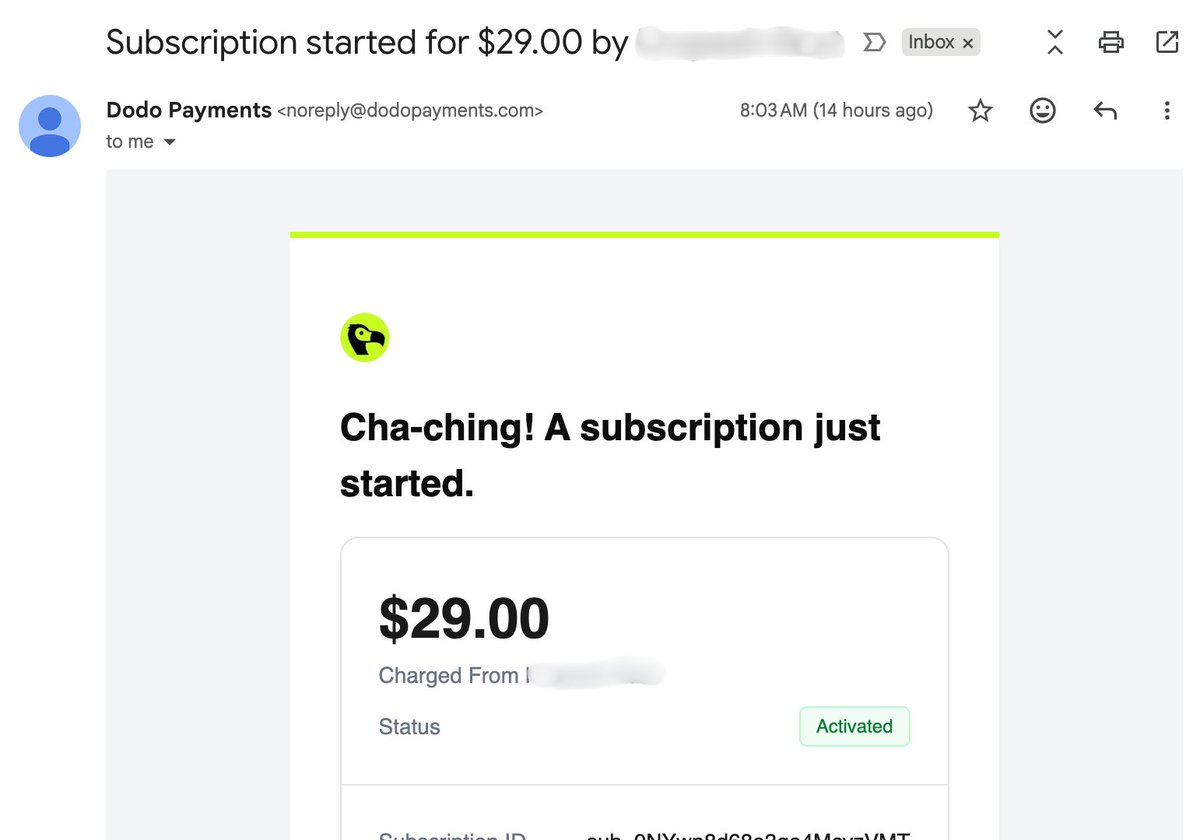 krupeshraut's tweet photo. Just hit a milestone: My first payment on internet! ๐๐
From $0 MRR to real revenue pure joy!
Building in public is the way.
Who's celebrating with me?
#IndieHacker #BuildInPublic #FirstDollar https://t.co/TYsZzj6nzP
