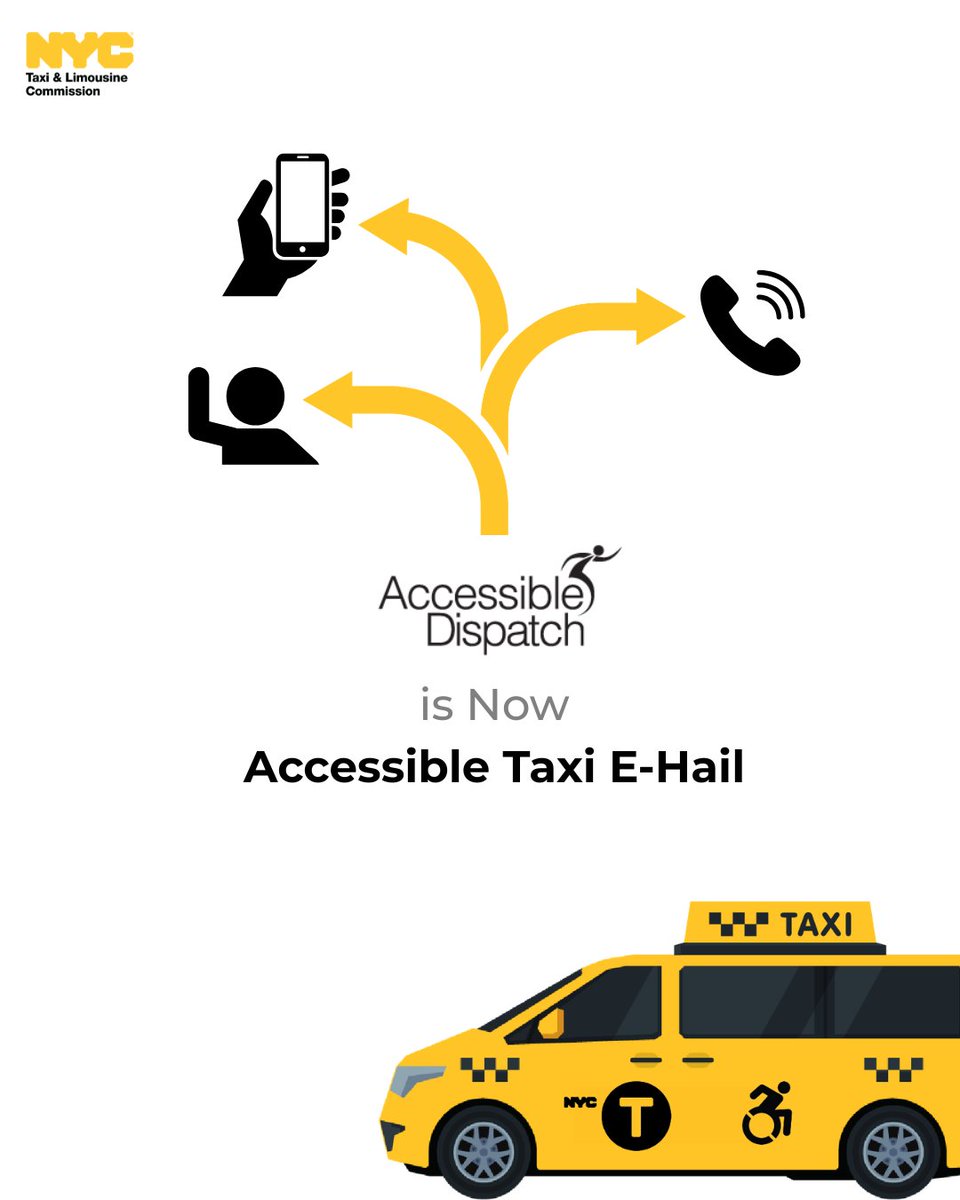 nycaccessible's tweet photo. Did you know @nyctaxi's Accessible Taxi E-Hail model launched in July 2025? That means the only thing changing on March 1, 2026 is your options when you call 646-599-9999.

Learn more: https://t.co/Sv8Nkeq4gF https://t.co/Bx5EEFTEnD