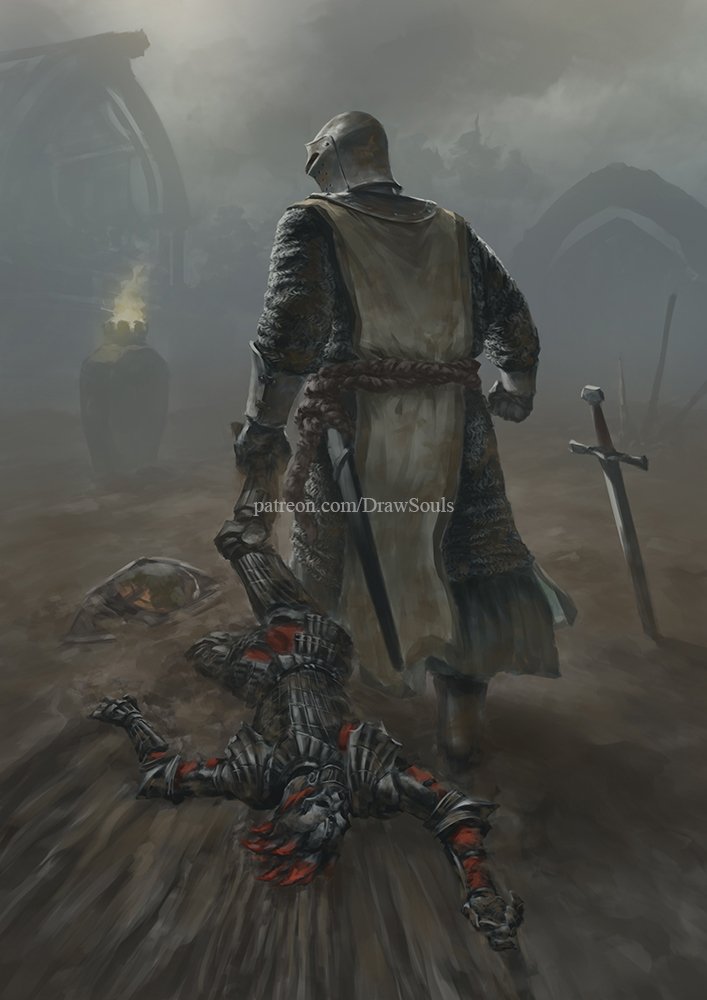 Draw_Souls's tweet image. The dragon fell on the castle wall #AKOTSK