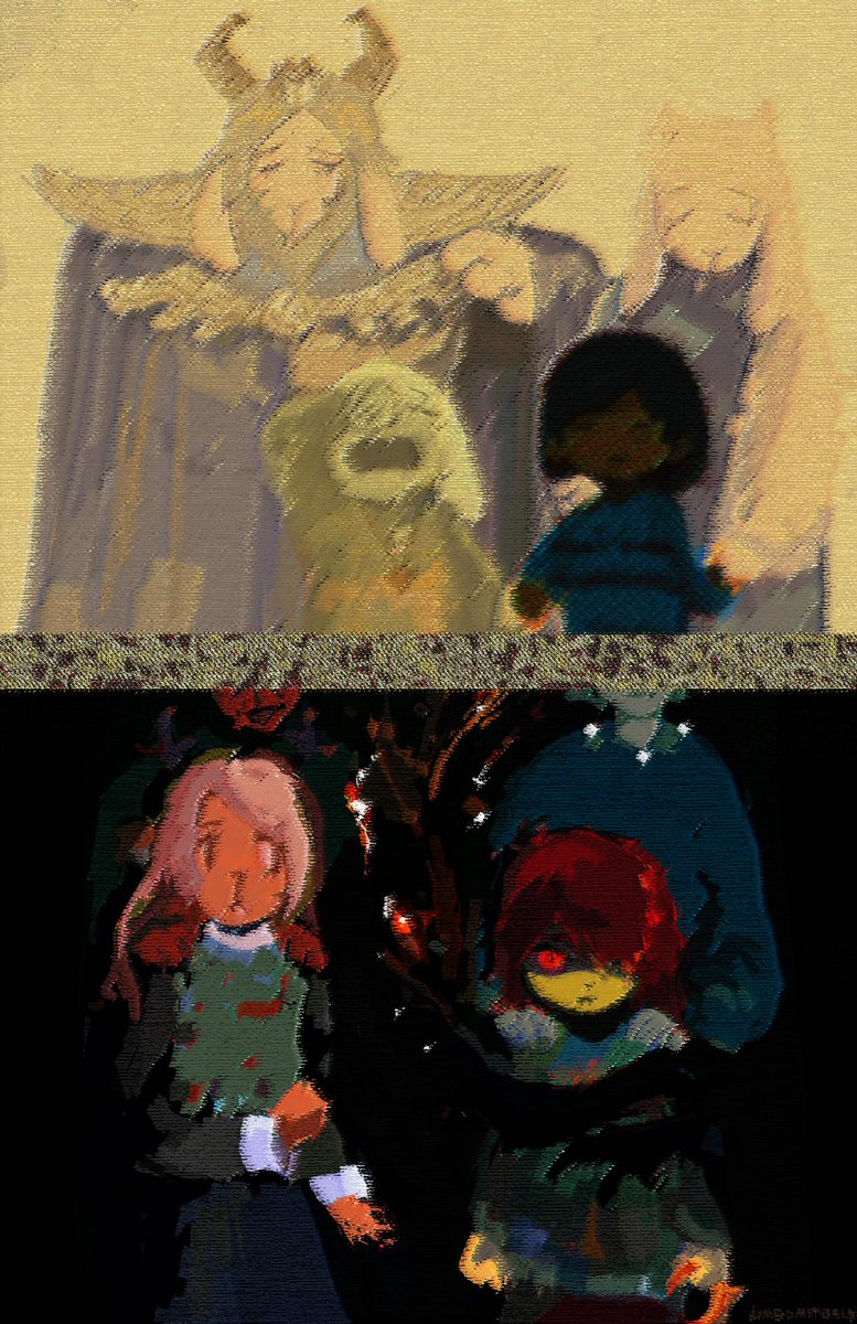 Reconstructed families #deltarune #undertale #kris #noelle #rudy #carol  #dess #toriel #asgore #frisk #asriel