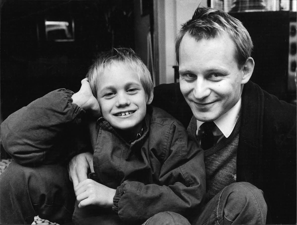 Stellan Skarsgård with his son Alexander, 1984