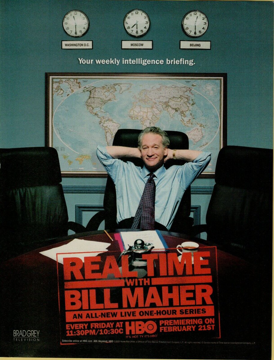 TVTango's tweet image. 📺Today TV History: REAL TIME WITH BILL MAHER #RealTimeWithBillMaher #RealTime with @BillMaher @RealTimers Premiered 2003 @HBO First Guests: @chrisrock @SarahKSilverman @LarryJMiller #LarryDavid @MichaelEDyson @DanaRohrabacher @AnnCoulter About bit.ly/2akVGoj