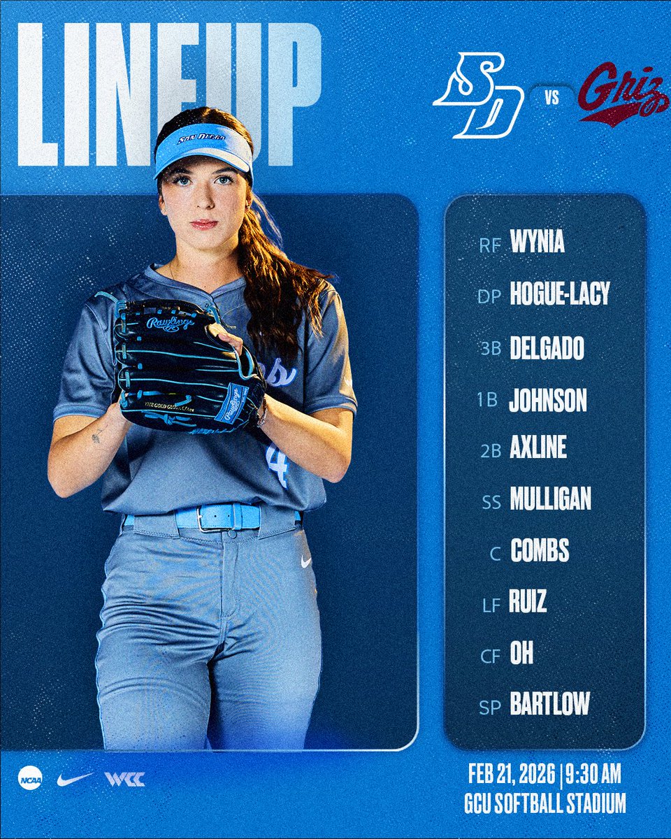 USDSoftball's tweet photo. All set for game 4⃣ of the weekend!

📈: https://t.co/J28x9mz14Q

#GoToreros https://t.co/wNcwKoSNDu