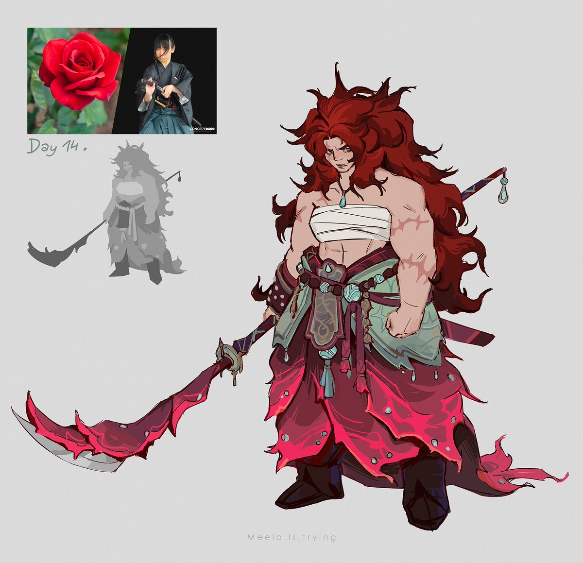 Day 13 &amp; 14 of the conceptcore february challenge! ❤️🌹#characterdesign