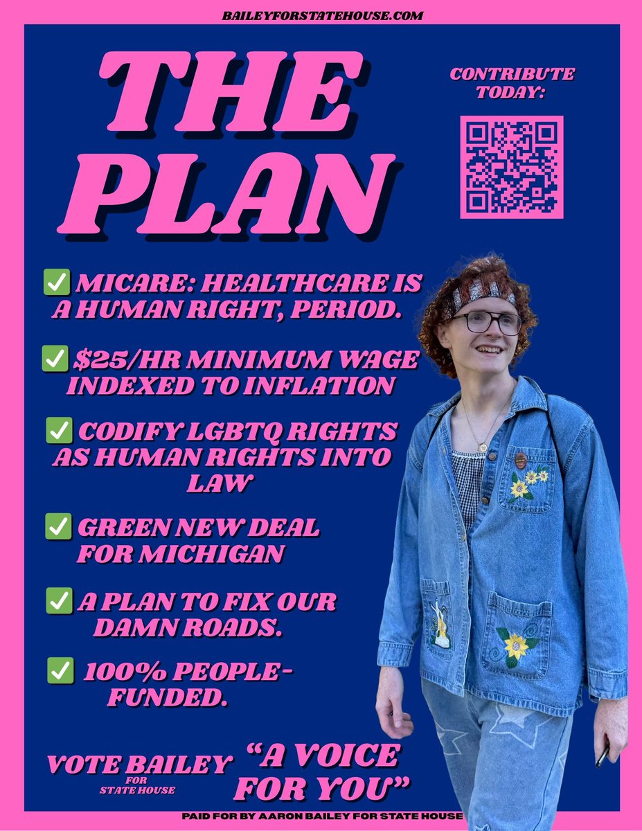 AmericanYouthf1's tweet photo. Please support our good friend and endorsed candidate for MI #HD92 @BaileePolitics by canvassing or donating, to name a few!
#ceasefirenow #greennewdeal #housing4all #Medicare4All #FixTheDamnRoads. 
Please use QR code or link below!

👇contribute here👇
https://t.co/GibiqjwOQq https://t.co/6Nj5xGBzJ7