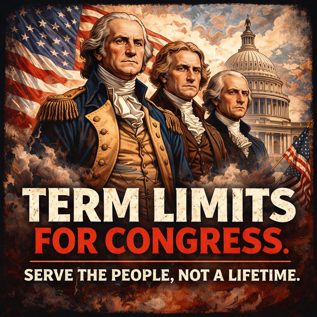 The Founders never intended Congress to become a lifetime career.

George Washington could have stayed in power — but he walked away. That was strength. That was character. That was leadership.

Thomas Jefferson warned about entrenched power. James Madison warned about
