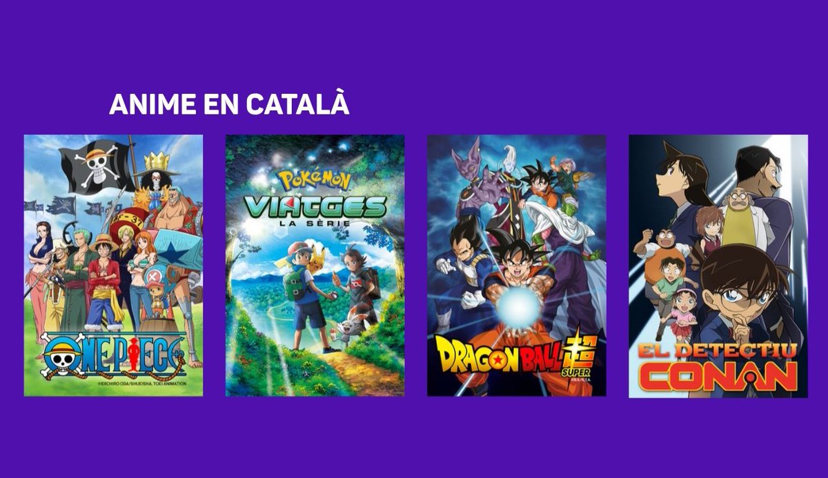 One Piece, Pokémon, Bola de Drac i Detectiu Conan junts en un mateix canal, en català i gratuït.

El poder de l'anime amb <a href="/DoblatgeCatala/">Doblatge en català</a>!