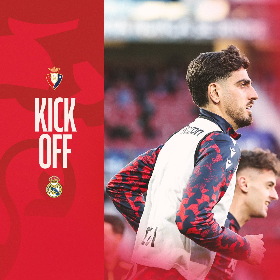 ⏱️ 1' | بداية المباراة. 

🔴 0-0 ⚪️

#LetsGoRojillos | #OsasunaRealMadrid