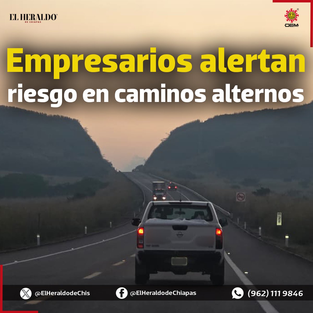 ⚠️ Empresarios de Chiapas alertan falta de vigilancia en rutas alternas hacia Jiquipilas y Cintalapa, donde caminos secundarios podrían ser usados para evadir operativos y cometer delitos🚧

👉tinyurl.com/56pj4fpm
📷 Thiaré García / El Heraldo de Chiapas