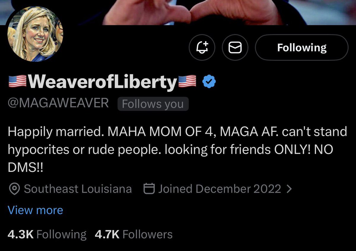 This awesome person is always engaging with posts and I feel like she could use a boost! Let’s boost <a href="/MAGAWEAVER/">🇺🇸WeaverofLiberty🇺🇸</a> to 5K🚀