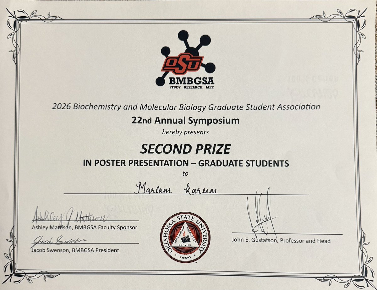 Kemisiri_Yoruba's tweet photo. Congratulations to Olukọbinrin Kemisiri Yoruba for getting the award for the Overall Second Best Poster Presentation at 22nd Biochemical Research Symposium in the United States 🇺🇸

Out of about 30 presentations, the Judges found her research and presentations worthy to become one of the best three that got awards. 

She is a testimony that when we support our women and set the pace for them, they will naturally fluorish even more than we would imagined.

In this same Symposium, I was awarded the Overall Third Best Poster. I tried now 😊no one should come for me😄

I got the award on her behalf, and got mine too.

Congratulations to her! 👏🏻🥳🧡