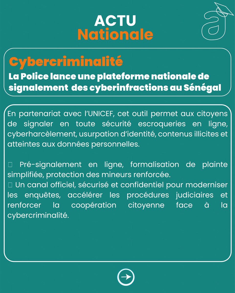 RASA_ESCA's tweet photo. 🟠 NEW RASA #3 | Tech Afrique &amp; Monde 🌍
1️⃣ 🇸🇳 Plateforme officielle de signalement des cyberinfractions :
Un pas de plus vers une cybersécurité renforcée.

💡 Cyberharcèlement ⊂ Cybercriminalité.
#NewRasa #TechAfrique #Cybersécurité #Meta #AfriqueNumérique https://t.co/Rp5NqE4VN4