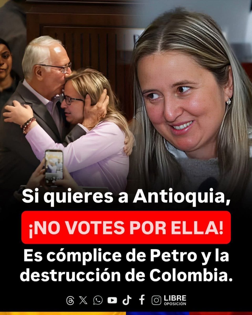 Si quieres un poquito a Antioquía. No votes por esta señora