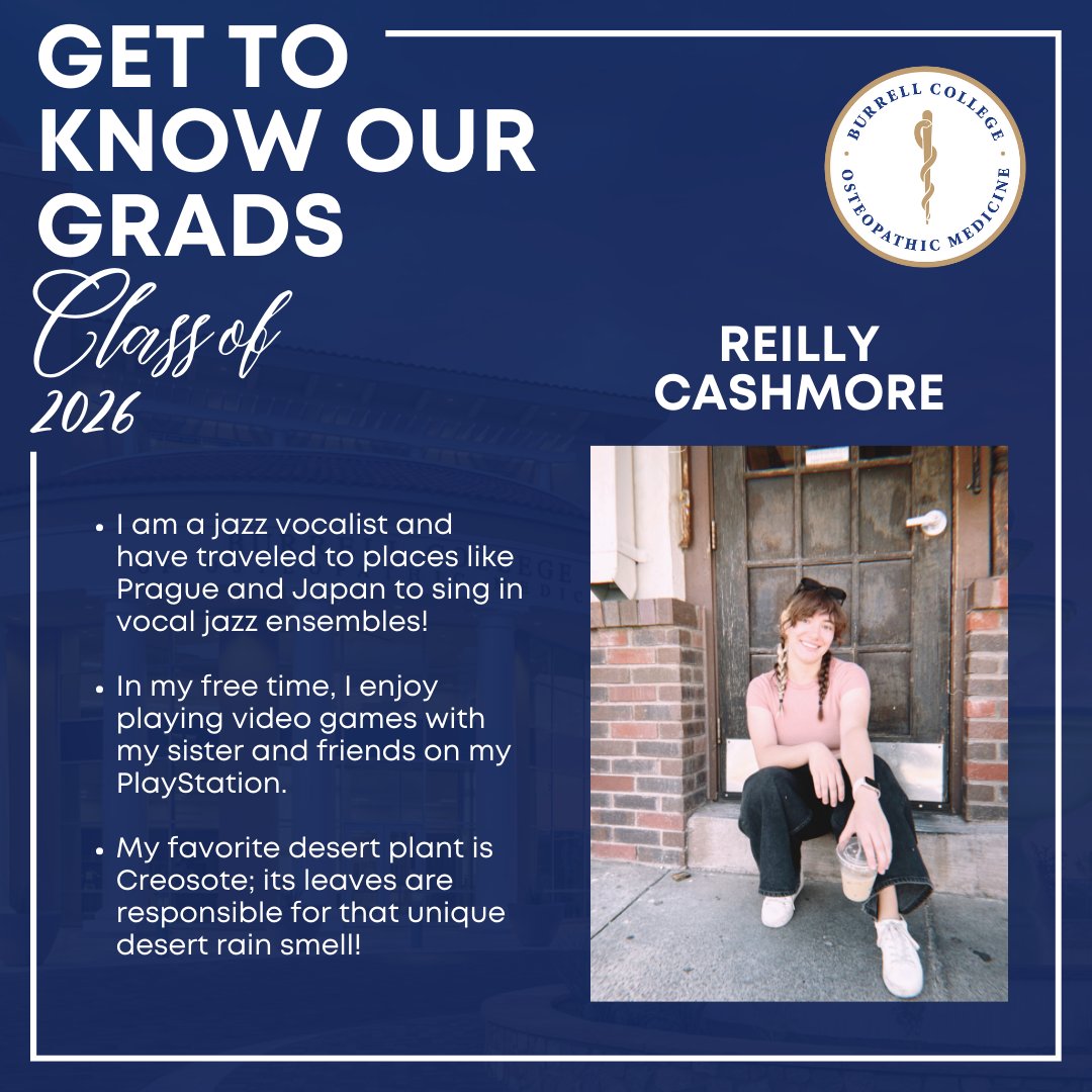 BurrellCollege's tweet photo. Get To Know Our Grad: Reilly Cashmore
Here are some fun facts about Reilly:
-A jazz vocalist who has traveled to places like Prague and Japan to perform in vocal jazz ensembles.

#GetToKnowOurGrad #BurrellGrad #ClassOf2026 #FutureDO https://t.co/t4L4q4XSVL