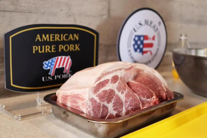 US Pork

Because American pigs are often fed large amounts of ractopamine, a drug that does wonders in increasing muscle growth in pigs and cancer in humans, the EU has deemed the product unsafe and banned it, seemingly without much concern for the profits of US oligarchs.