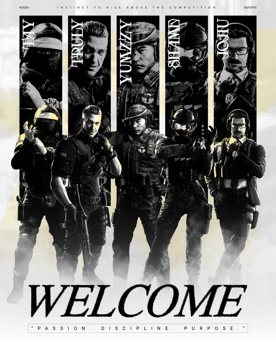 🔔 Announcement 🔔
Before we head into CL Qualifiers, we’re excited to officially introduce our 2026 roster for Tom Clancy’s Rainbow Six Siege.

Welcome the official 2026
Kodex Esports Rainbow Six Siege roster.

▫️ <a href="/JojiuTGF/">Cayden</a> 
▪️ <a href="/Trulyfrdat/">Truly</a> 
▫️ <a href="/NottShame/">Shame</a> 
▪️ @TayR6s 
▫️