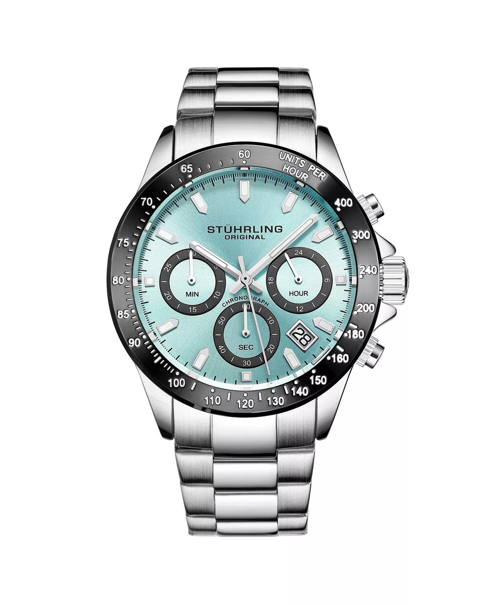patriciahi29282's tweet image. Stuhrling  3960 Men's Chronograph Watch Quartz Japan VR32 Ice Blue Dial Black Tachymeter Bezel Silver Tone Case Stainless Steel Bracelet Date Window
#stuhrlingmenwatch #watchquartzjapan #bluedialwatch #SSsilvertonebracelet watch #macys 

macys.com/shop/product/s…