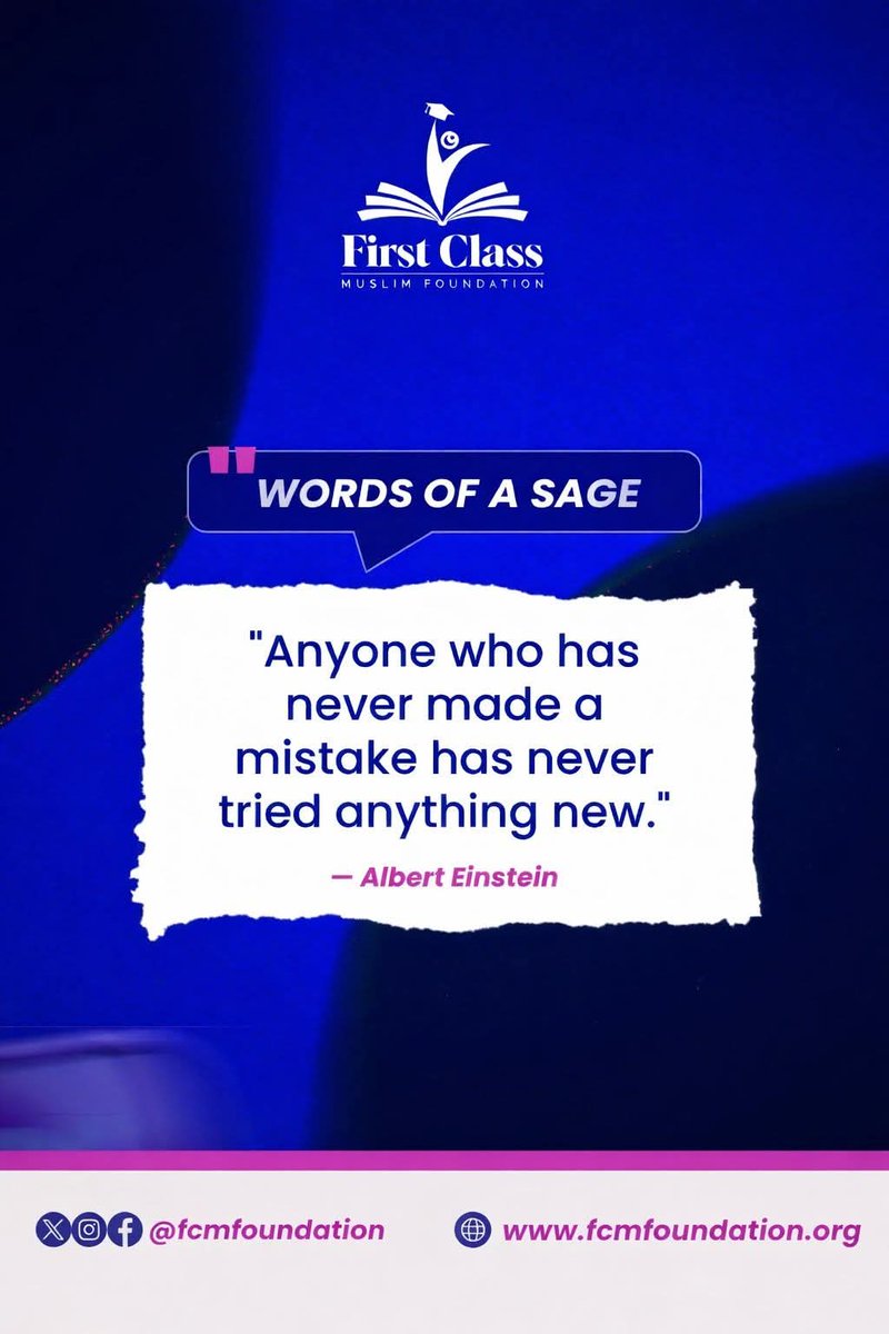Fcmfoundation's tweet photo. Often, we let our mistakes stop us from chasing our dreams. We have stigmatised mistakes, identified them as an abomination rather than a normal phenomenon. 

However, mistakes are part of what makes us human and an integral part of the learning and growth process. https://t.co/rcVIpAuyUz