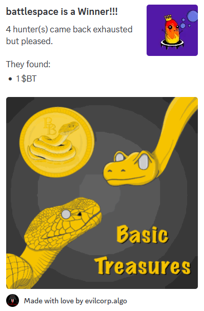 billbgo's tweet photo. Won a Basic Treasure in the Basic Discord Hunting with a @Voi_Net Basic Pixel Buddy 💯❗️  Visit the Basic Discord and try your luck at finding NFT's, Tokens and 🪙Basic Treasures🪙

🔗https://t.co/wS1Chf1jz0

#VoiGames @Belinda_algo @AlgoNFT_Quilt #Voiagers @Voi_Net https://t.co/E2gi268aUu