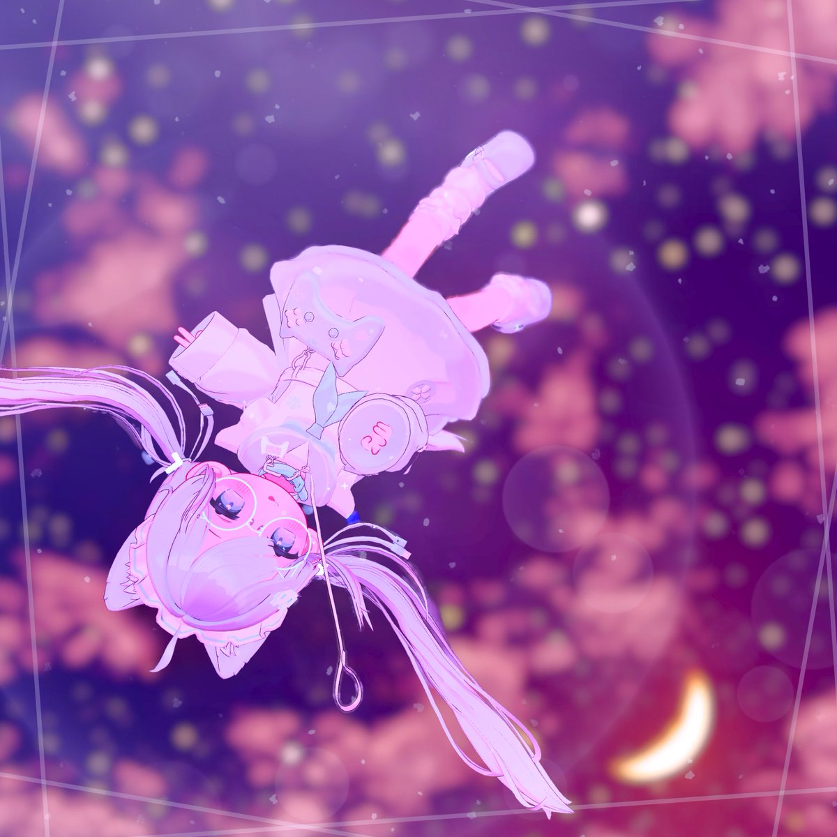 夜空に天使が舞い降りた🌙🪽
#ひかるん3D