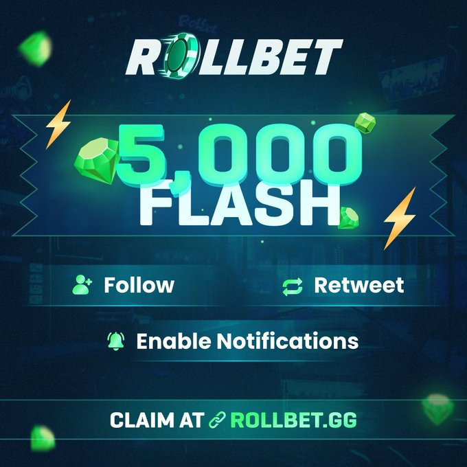 rollbetgg's tweet photo. ⚡️ 5,000 Gems / $15.00 Flash Giveaway    

❖ Follow @rollbetgg
❖ Like + Retweet   
❖ Enable Notifications (reply with proof)    

⌛️3 Hours until a winner is chosen, best of luck! https://t.co/BnkXjHtbae