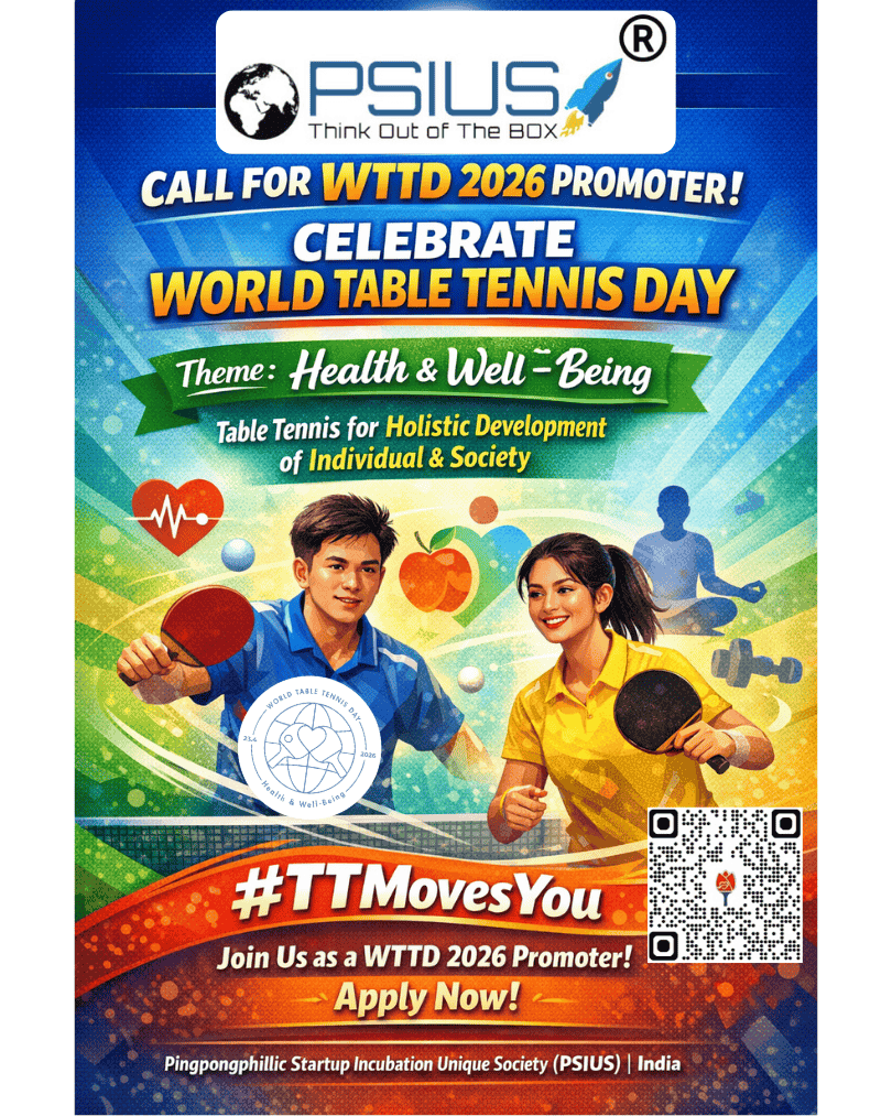 PSIUS360's tweet photo. 🏓 Day 8 – CALL For WTTD 2026 Promoter Apply now ! 👉 https://t.co/eDxKmJ2UTK 
Be a changemaker with PSIUS India! and champion Health &amp; Well-being + Gender Equality, Diversity &amp; Inclusion. Together, let’s create inclusive spaces through Table Tennis. 🏓 #WTTD2026 #TTMovesYou https://t.co/tqIZfYubNg