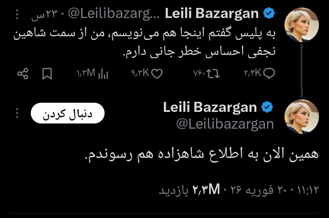 زن شاهین نجفی از ترس کشته شدن به دست شوهرش از رضا پهلوی کمک خواسته ،بنده خدا نمیدونه زن خود سس خرسی رو تام مورلی برداشته برده جرات نداره بهش چپ نگاه کنه 🤣