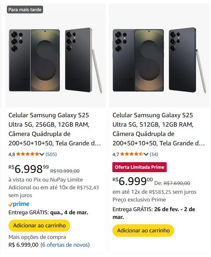 qual o sentido do tamanho da memória interna ser o dobro do outro e os celulares terem o mesmo valor?