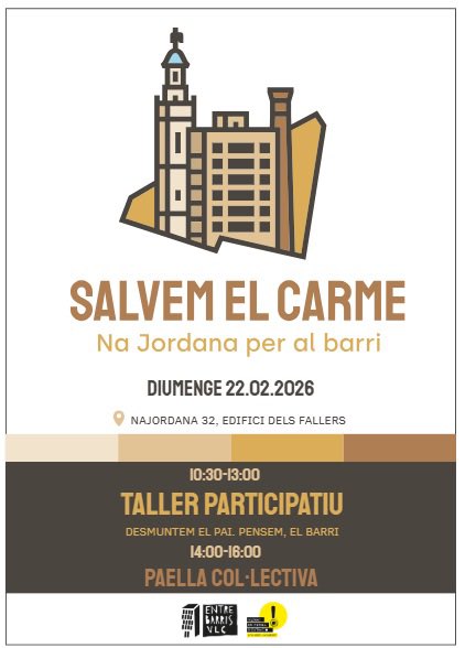 delsfallers's tweet photo. Encetem un vertader procés participatiu amb els veïns i veïnes de Ciutat Vella al voltant del PAI delCarme. Apropat a l'#edificidelsfallers i repensa el nostre barri. Defensem el nostre barri, no a l'enderroc de l'#edificiViu @LaMataObras @AVelluters @AmicsDelCarme @mjosecatala https://t.co/Hk5XyQ6XpP