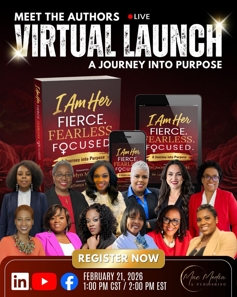 🎉 TODAY IS THE DAY!

The moment we’ve been counting down to is finally here!
I Am Her: Fierce, Fearless &amp; Focused goes LIVE today — and you’re invited to experience the power behind the pages.

⏰ 1:00 PM CST | 2:00 PM EST
🔗 Join us LIVE:
growwithdrmac.com/iamher