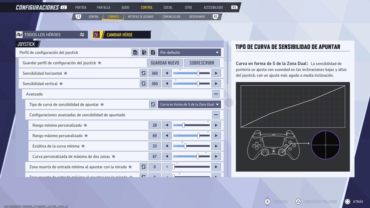 Daikiri_Di_Mon's tweet photo. This config works really well with hitscans and melee characters, Psylocke being a special case cuz you can end your combo with a melee, but with projectiles such as Bucky, MK or Mantis will be harder to hit shots, (credits to @tnysl video for 99% of everything lol) https://t.co/ahtMs8gh2h