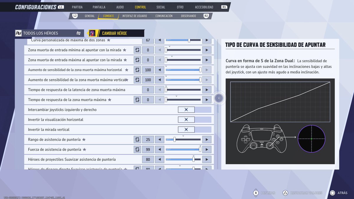 Daikiri_Di_Mon's tweet photo. This config works really well with hitscans and melee characters, Psylocke being a special case cuz you can end your combo with a melee, but with projectiles such as Bucky, MK or Mantis will be harder to hit shots, (credits to @tnysl video for 99% of everything lol) https://t.co/ahtMs8gh2h