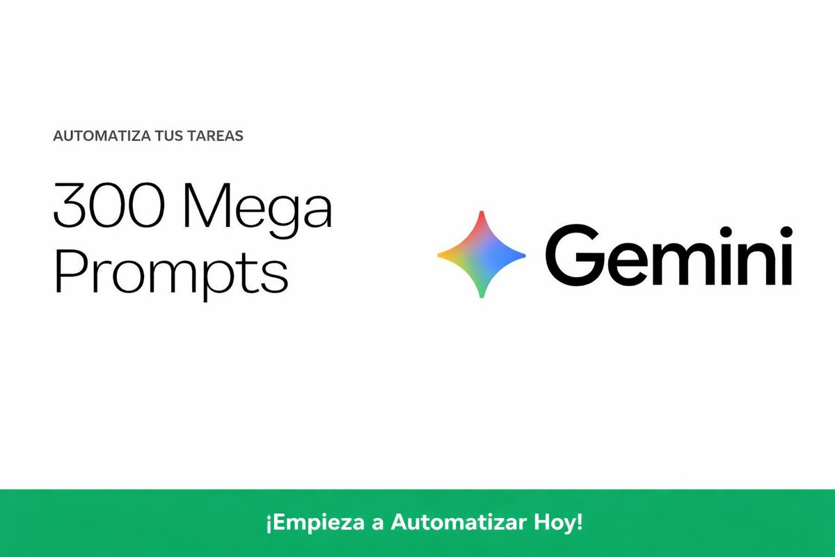 🚨 NADIE te explica cómo usar Gemini Pro 3.1 bien.

Reuní +300 prompts para convertirlo en una máquina de automatización ⚡🤖

👉 Like + RT + sígueme
💬 Comenta “IA” y te los envío por DM.

x.com/ElCopyMaster/s…