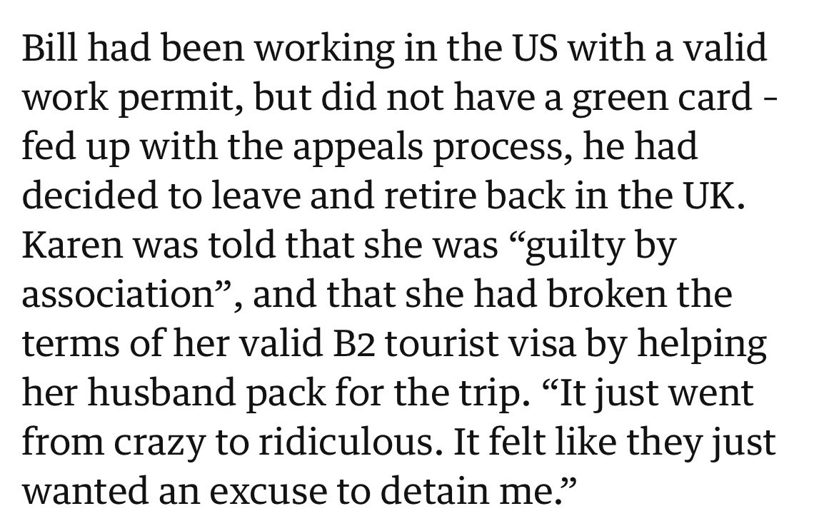 periodicaudio's tweet image. Just to be clear:

1. Her husband was working in the US illegally

2. She tried to smuggle him out of the US

3.  Got turned back by Canadian customs

4. Detained, checked, both arrested for visa fraud

5. She chooses to sleep on the floor instead of her bunk because #reasons