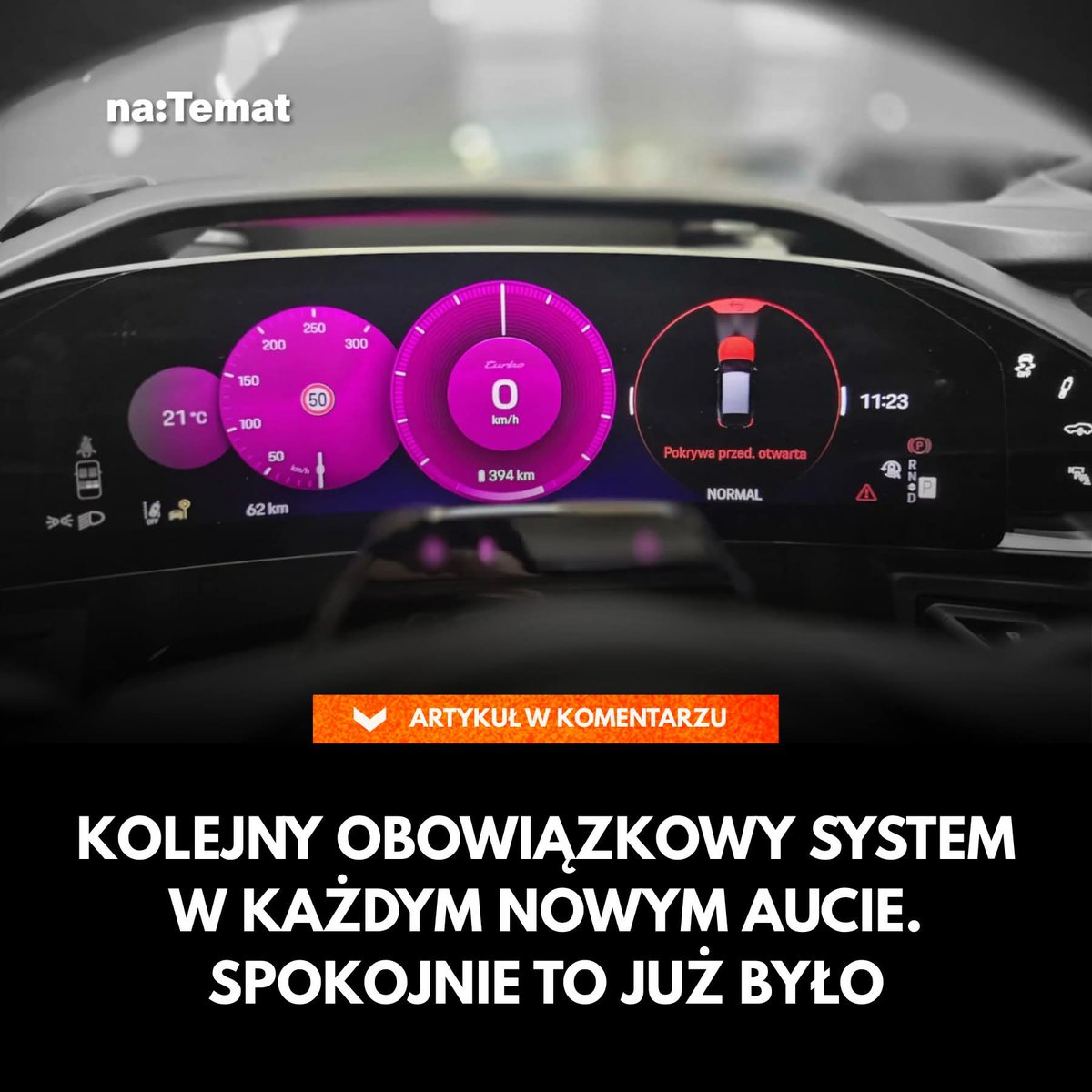 "Unia Europejska od lipca 2026 roku dorzuca obowiązkowo do nowych aut kolejnego asystenta. A raczej stróża, czyli system ADDW, który będzie patrzył wam prosto w oczy."😳