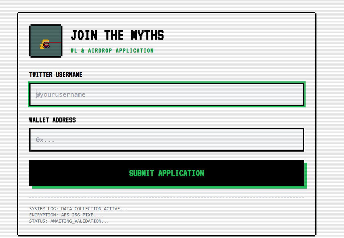 Fill this form and drop the same 0x address - you’ll be eligible for the freemint 🧳

- lilmyths.minimyths.xyz/#apply 

Don’t forget to follow, like &amp; retweet ⚔️✨