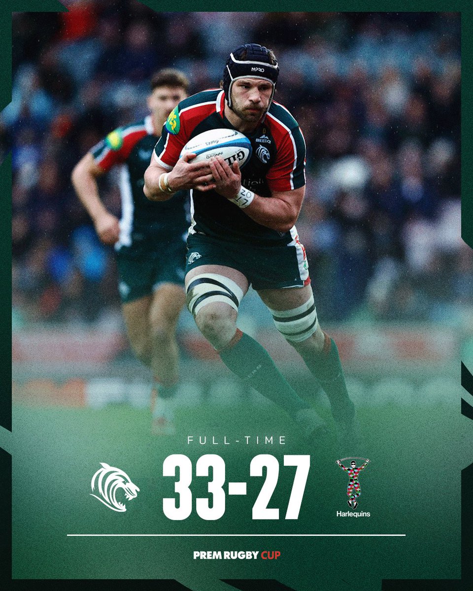 MikeyPB's tweet image. RT @LeicesterTigers: HOME SEMI-FINAL SECURED ✅
We’ll see you in two weeks 🤩