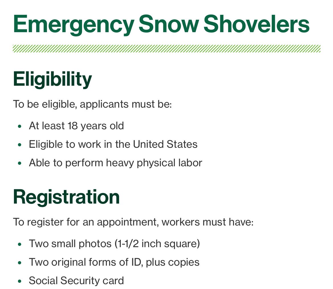 Absolutely incredible…

NYC is asking for emergency snow shovelers.
You need to provide multiple forms of ID.