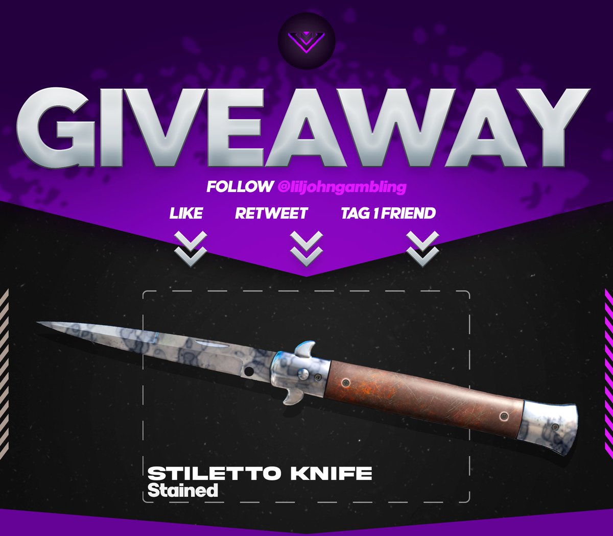 💸Stiletto Knife Stained ($90)💸

- Like the video youtu.be/NuMW6X-a6jo👍
- Like, RT, And Follow <a href="/LilJohnGambling/">JohnCS</a> 
- Follow The Rest of The Instructions In The Video!

Giveaway rolls in 7 days and Winner will get csgoroll coins