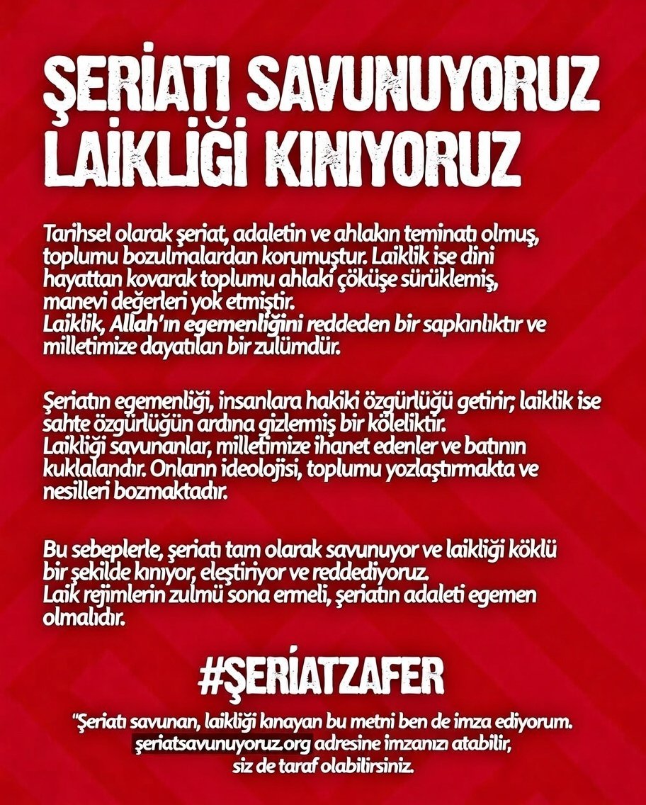 <a href="/MahirBas_/">Mahir Baş</a> Şeriatçiyiz Elhamdülillah...