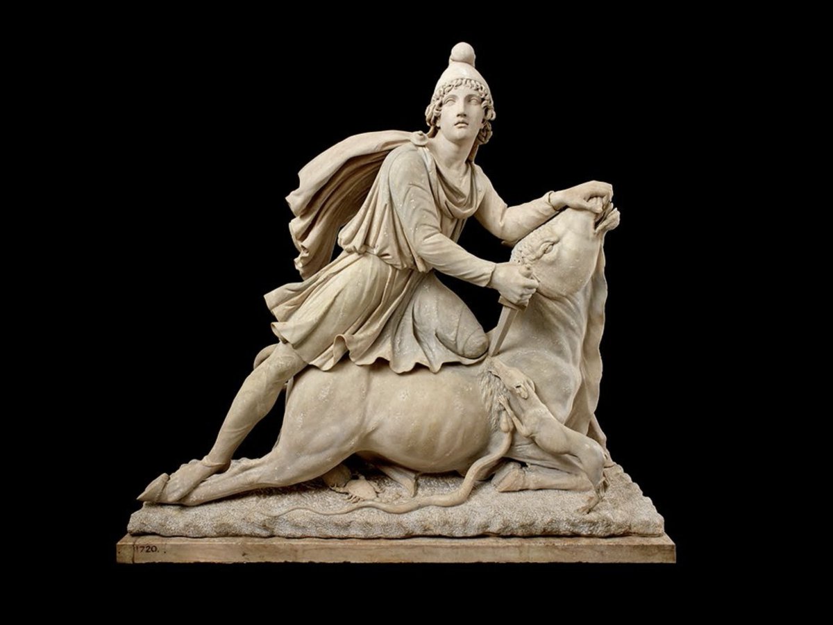 myechtra's tweet image. Mithras Liturgy describes an initiates out of body journey to attain immortality through the doors of the sun. It begins under a moonless sky. Gurdjieff taught that planets correspond to levels of consciousness. The moon is the lowest, with the most laws, and eats organic life.