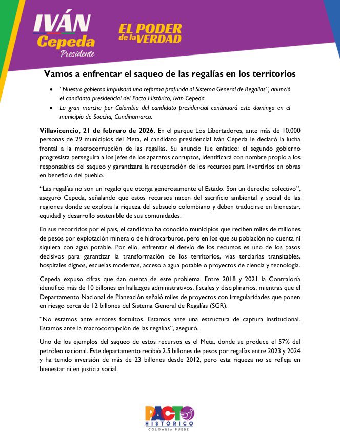 Iván Cepeda Castro tweet media