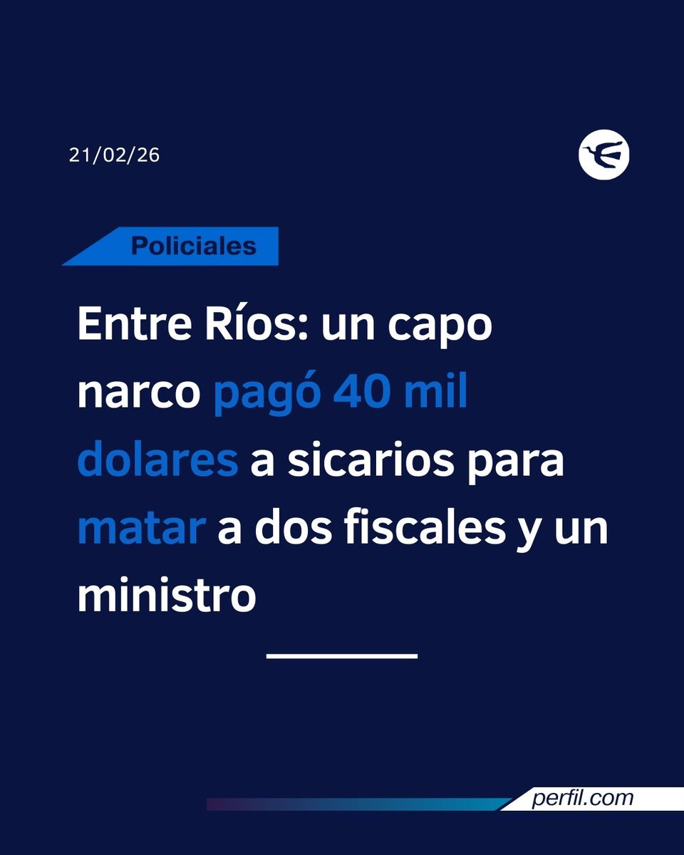 🔴La justicia federal de Gualeguaychú desbarató un plan de un jefe narco de asesinar a dos funcionarios judiciales y un ministro.

💰El hombre habría sido reconocido como Leonardo Airaldi, quien pagó desde un penal provincial, 40 mil dólares a sicarios para matar al fiscal